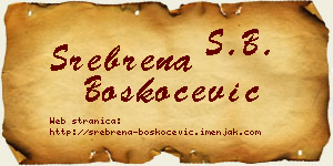 Srebrena Boškoćević vizit kartica